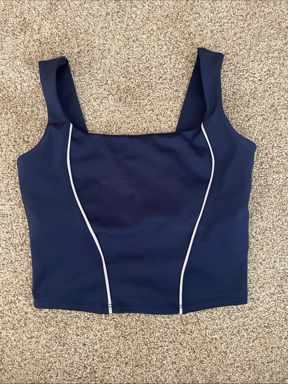Year of Ours Navy Tank with White Trim